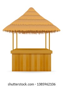 beach stall bar for summer holidays on resort in the tropics vector illustration isolated on white background