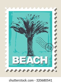 Beach stamp, vector