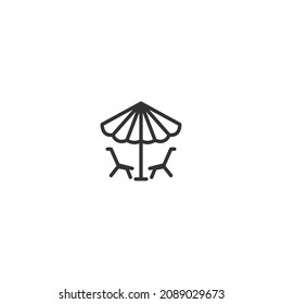 beach stand line icon, outline vector sign, pixel perfect icon
