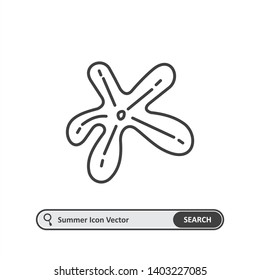 beach starfish icon thin line