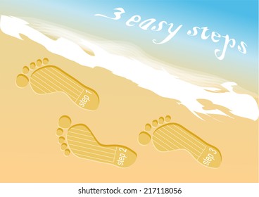 beach steps. infographic