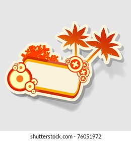 beach sticker with space for text