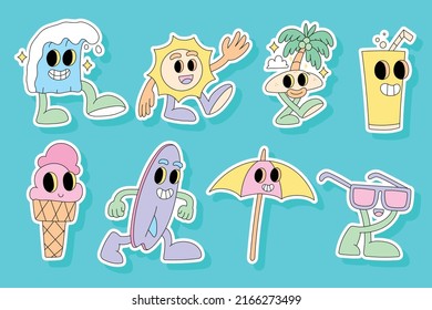 beach sticker vector illustration design