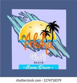 BEACH stock vector illutration /t shirt typography design graphic/print shirt