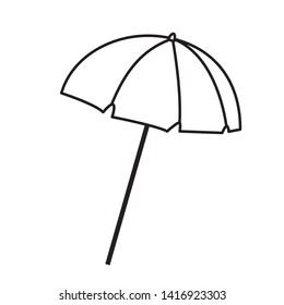 beach striped umbrella open cartoon vector illustration graphic design