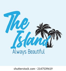 Beach style t-shirt design, tree beach style t-shirt design