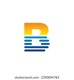 
Tema del logotipo de la carta abstracta B en la playa, el verano