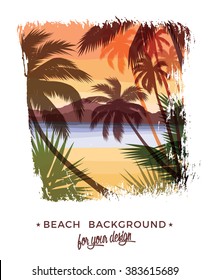 Beach summer background. Vector illustration