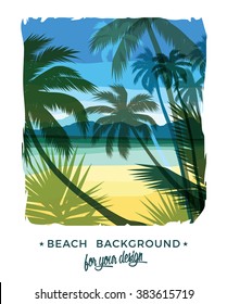 Beach summer background. Vector illustration