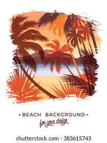 Beach summer background. Vector illustration