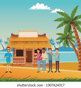 beach summer cartoon