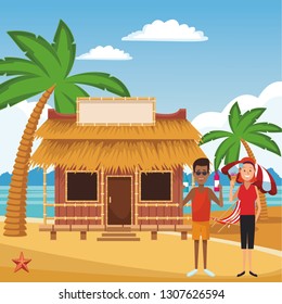 beach summer cartoon