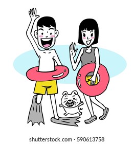 beach summer cartoon