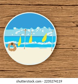 ilustración de la etiqueta de círculo de verano de playa 