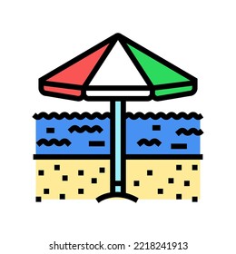 beach summer color icon vector. beach summer sign. isolated symbol illustration