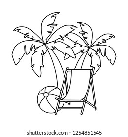 Beach and summer concept in black and white