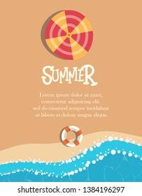 beach summer design. can be use for greeting and invitation card. background , backdrop. vector illustration - Vector