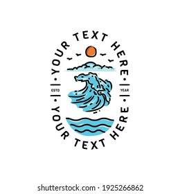 Beach summer design graphic on white background