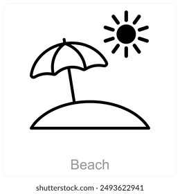 Beach and summer icon concept