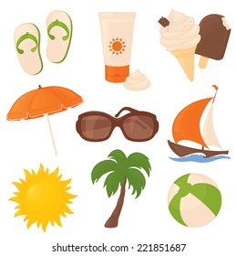 Beach & Summer icons.