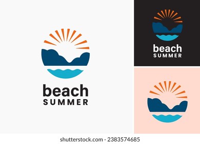 Beach summer logo is a design asset that represents a logo suitable for beach-themed businesses and summer-related events.