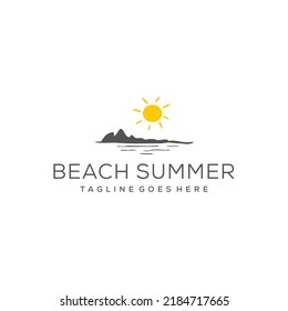 Diseño de logotipo de verano de playa moderna idea creativa diseño vectorial inspiración