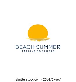 Design des Strandsommer-Logos moderne kreative Idee, Vektordesign-Inspiration