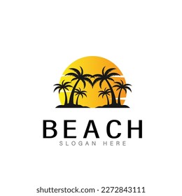 beach summer logo vector illustration