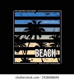 Beach Summer Paradise graphic tees vector illustration design and other uses