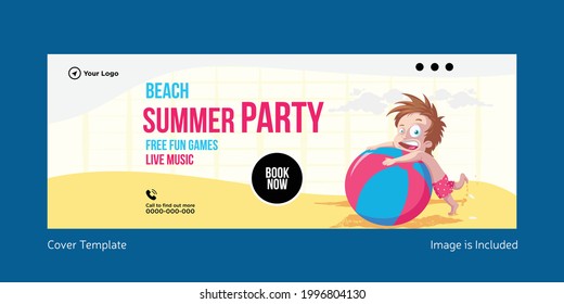 Beach summer party cover page design.