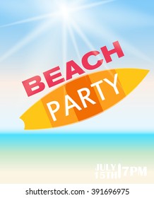 Beach Summer Party Poster Vector Illustration EPS10