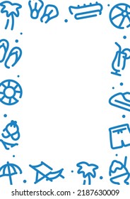 Beach and summer pattern background for graphic design.A-size vertical frame.
