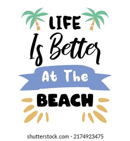 Beach and summer quotes, typography