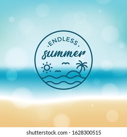 Beach, Summer realistic blur background : Summer on the beach with Endless Summer text design