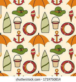 Beach Summer Seamless Pattern Design