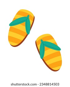 Ilustración vectorial de las zapatillas de verano en la playa