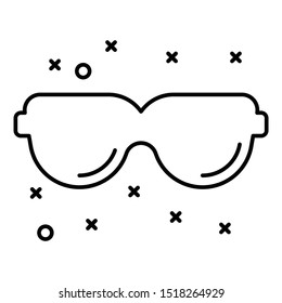 beach Summer sunglasses sparkle vector Icon