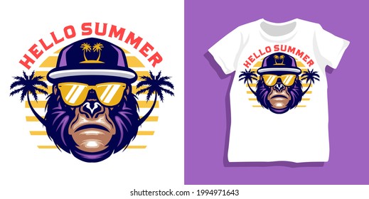Beach summer theme tshirt design