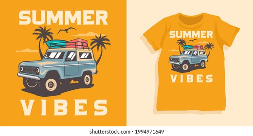 Beach summer theme tshirt design