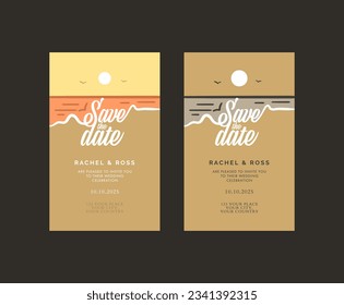 beach and summer themed elegant save the date Template - Simple and Charming Design for Your Special Day