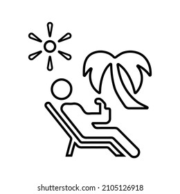 Beach, summer, travel outline icon. Line art vector.