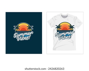 Beach Summer T-shirt Design. Good Time will come, sunset graphics, vector t-shirt design, art, Adventure, vintage summer, retro vintage, vibes, summer print-ready T-shirts design.