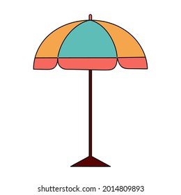 Sonnenschirm im Sommer. Einfache Illustration einzeln auf weißem Hintergrund. Sommersymbol