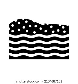 Strandsommerurlaub Glyph Symbol Vektorgrafik. Strandsommer-Zeichen. isoliertes Kontursymbol