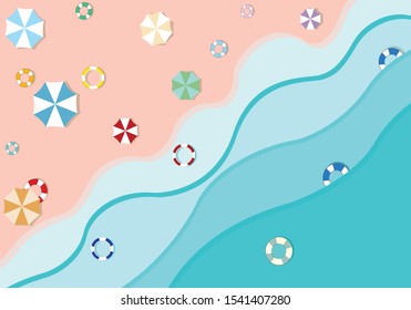 Beach summer vacation vector illustration design background wallpaper