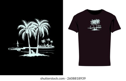 beach Summer vector Art Adventure T Shirt Design, beach Line Art Adventure T Shirt Design