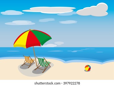 beach summer vector illustration