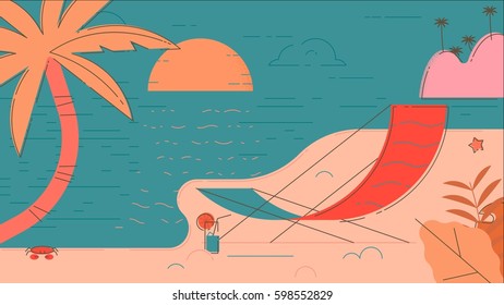Beach Summer Vector Illustration