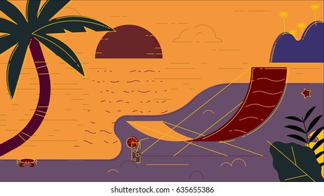 Beach Summer Vector Illustration