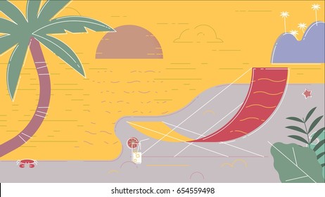 Beach Summer Vector Illustration